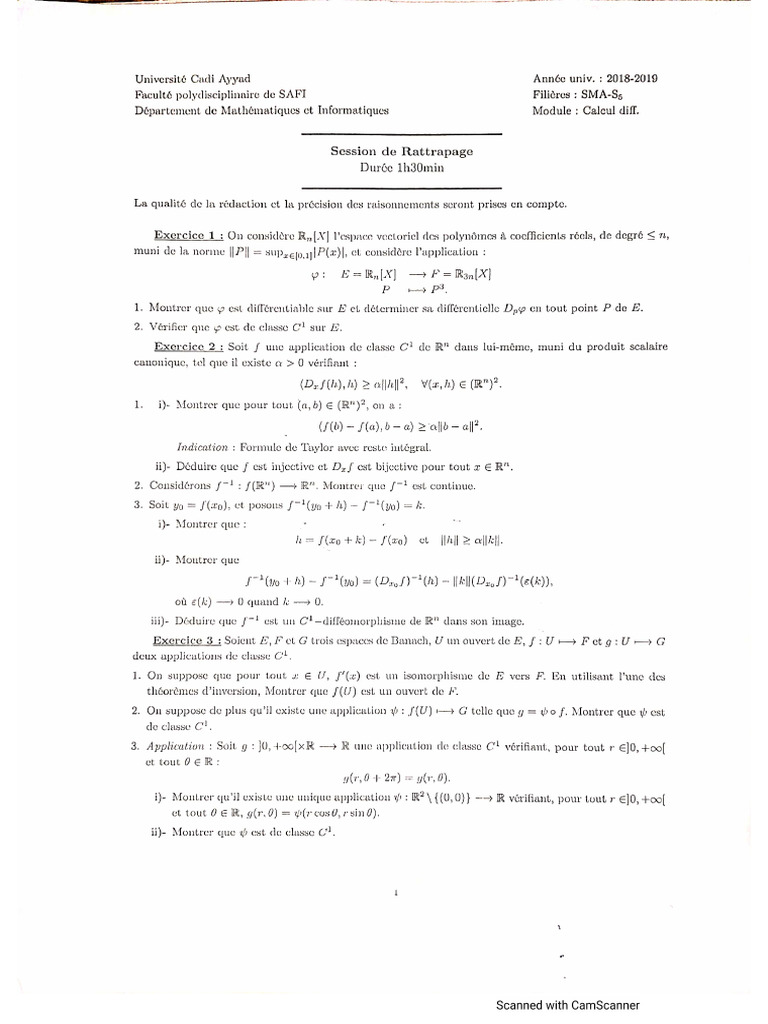 DS Calcul Diff | PDF