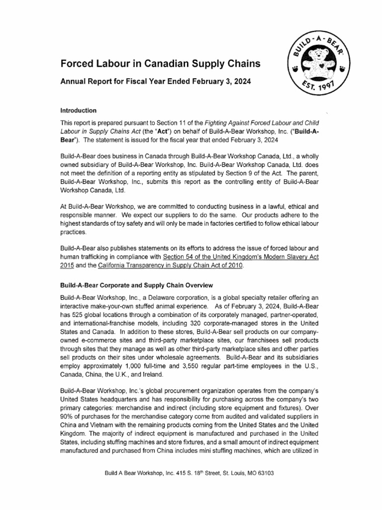 CAN Forced Labour Report 2024 | PDF