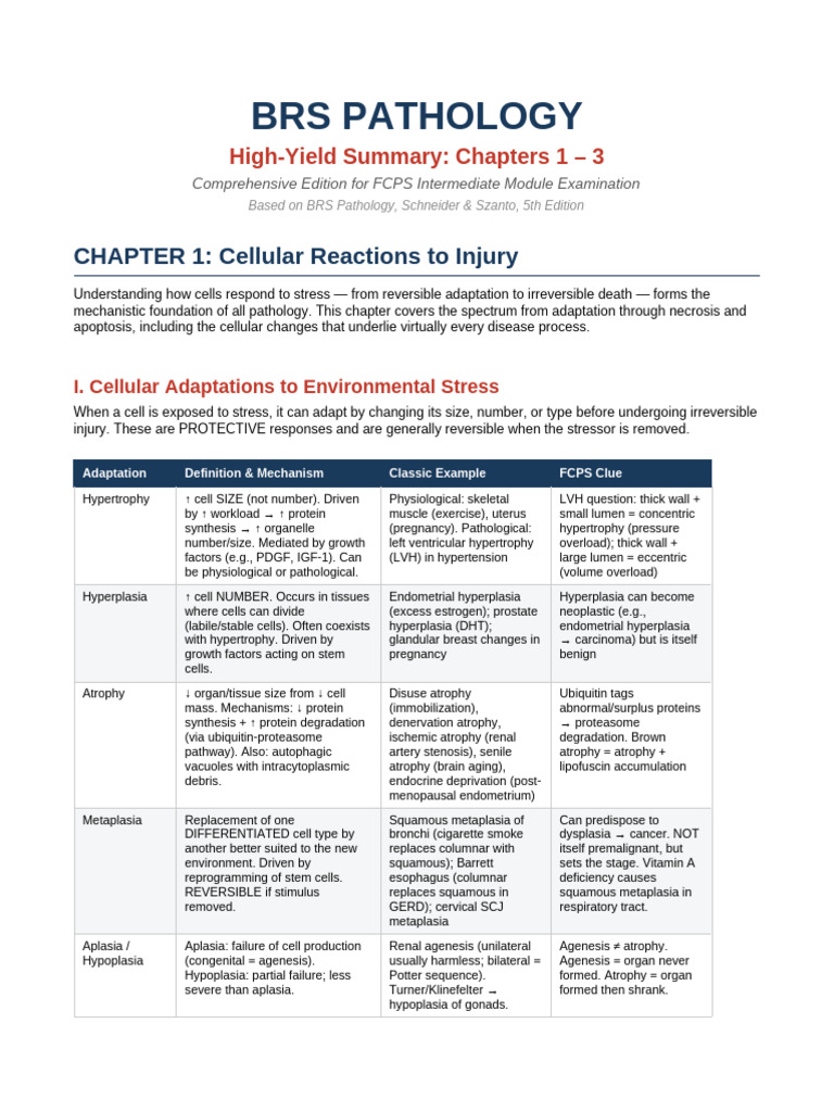 FCPS Pathology Ch1-3 Enhanced | PDF