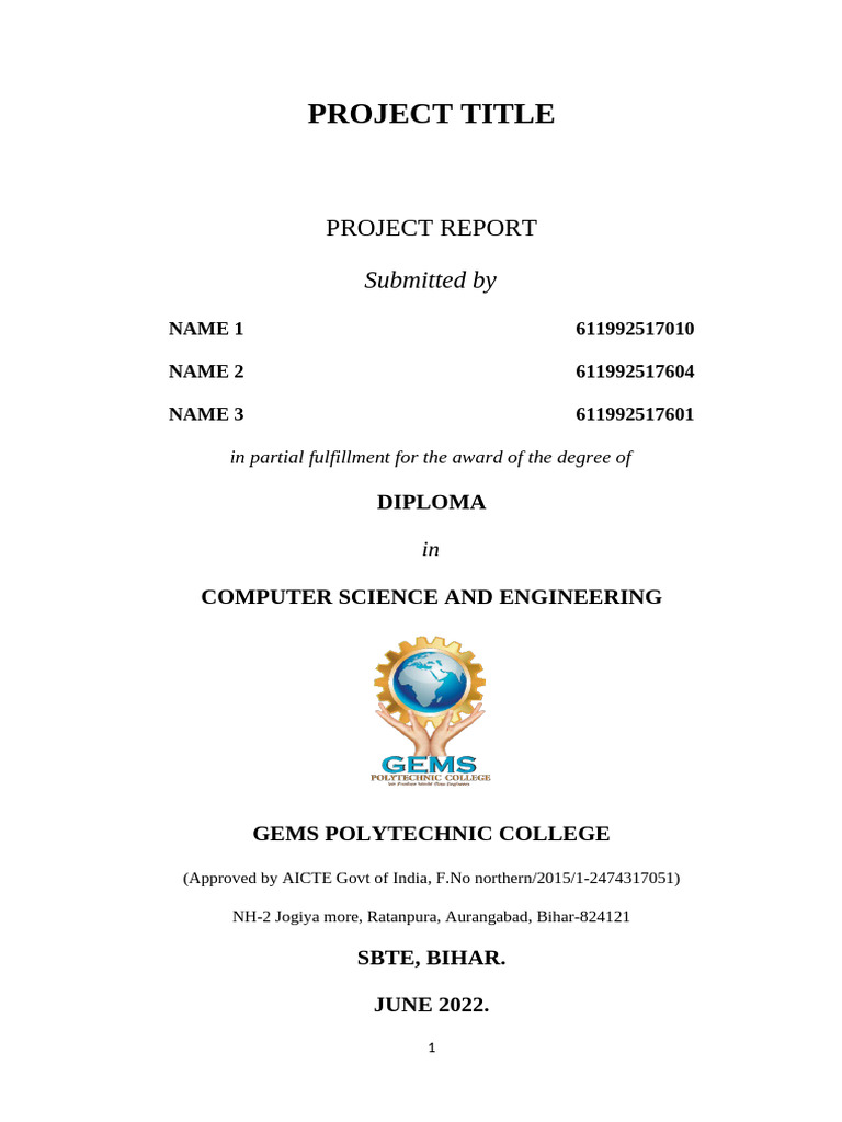 New Project Report Format | PDF