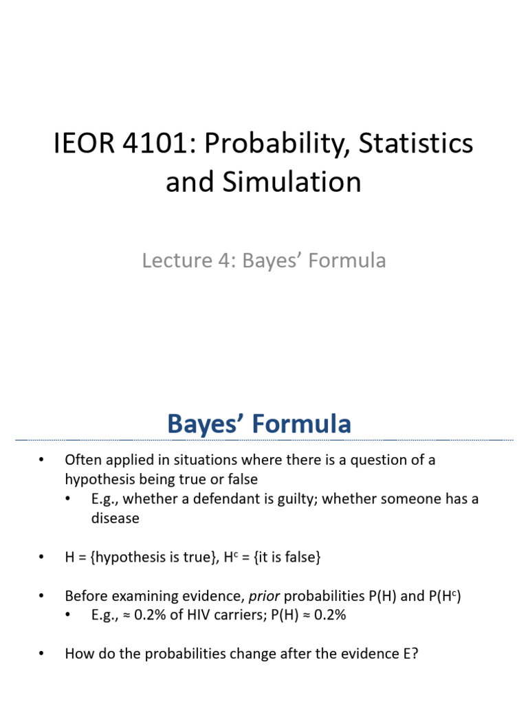 4101 Lec4 | PDF | Probability Theory | Statistical Theory