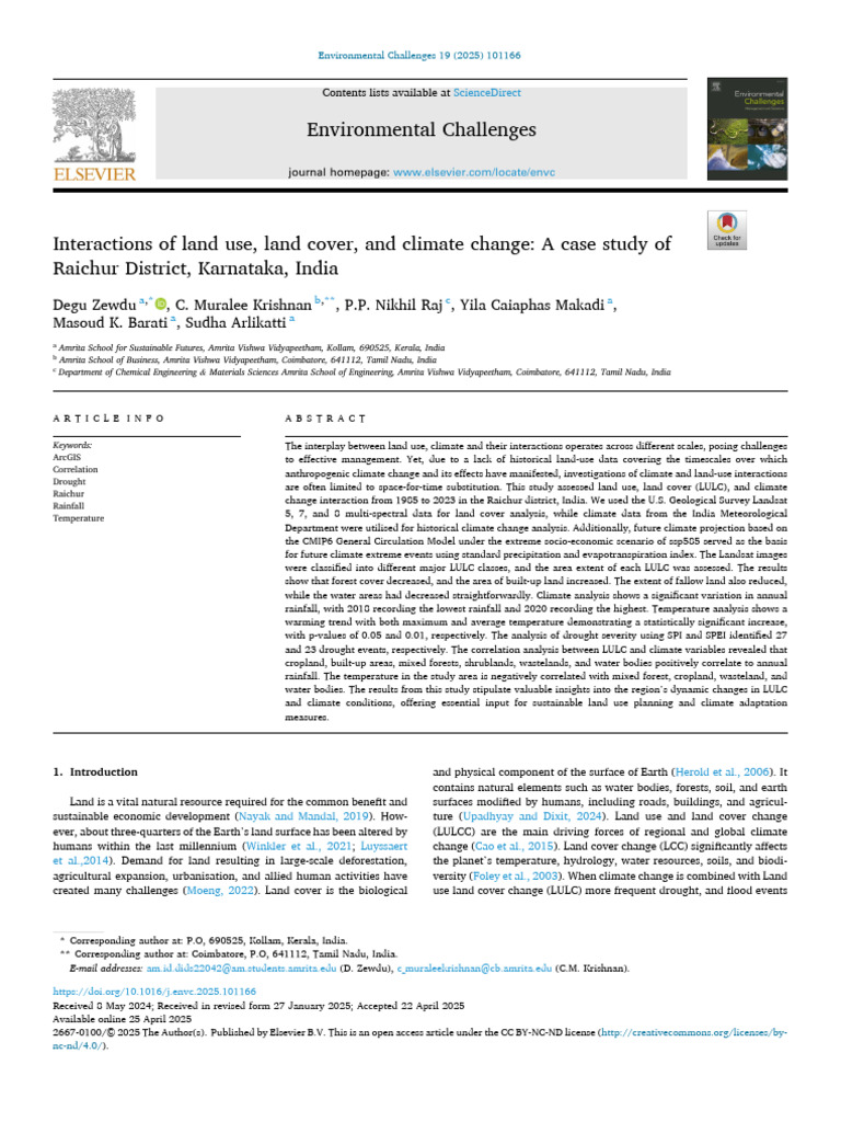 Interactions of Land Use Land Cover and Climate Change - 2025 ...