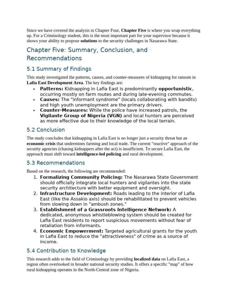 Chapter Five: Summary, Conclusion, and Recommendations | PDF
