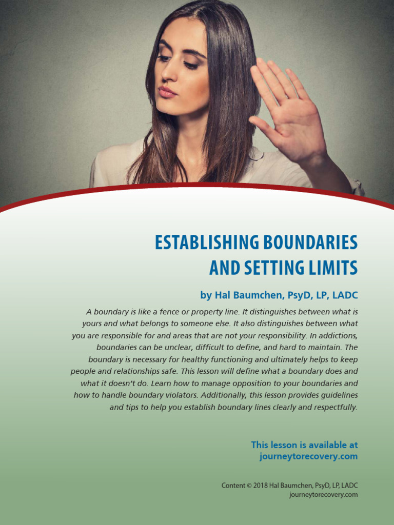 Establishing Boundaries and Setting Limits COD Worksheet | PDF