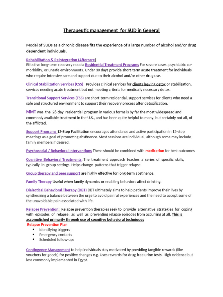 SUD in General Combined | PDF | Drug Rehabilitation | Relapse
