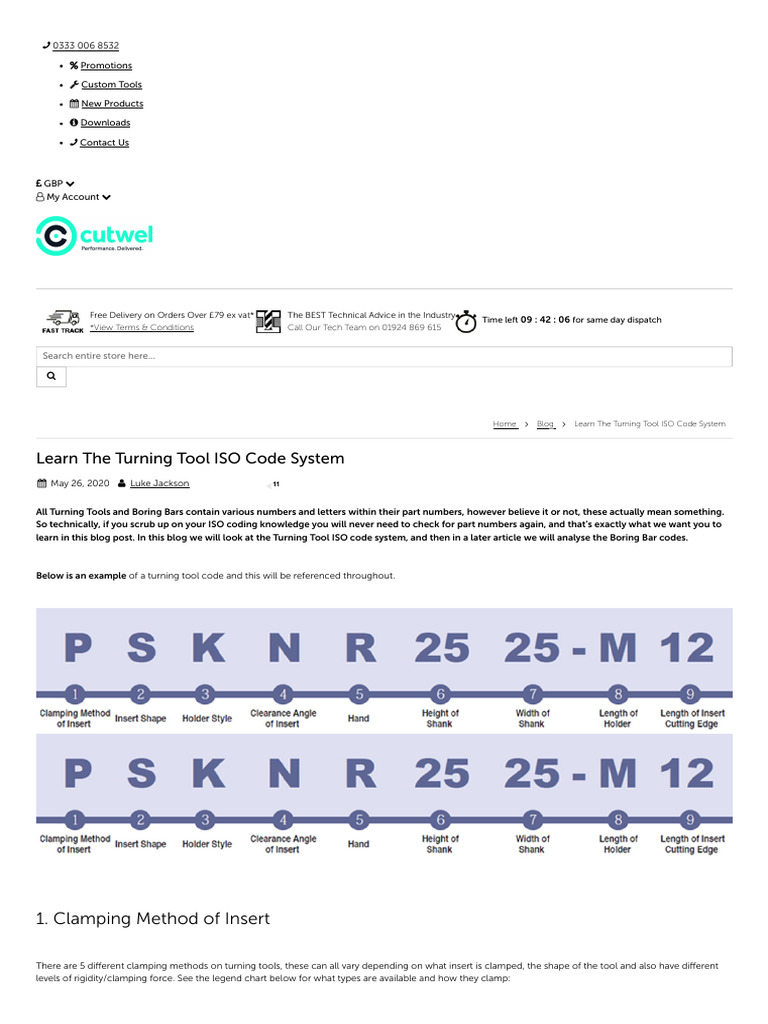Learn The Turning Tool ISO Code System Cutwel LTD | PDF