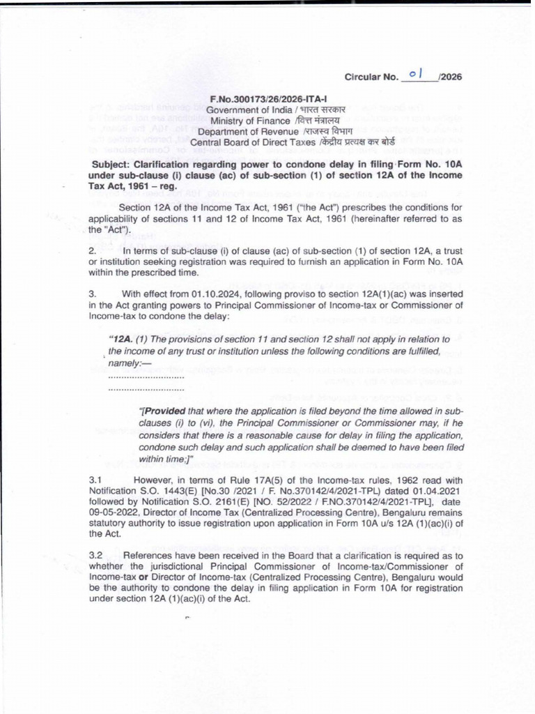 Circular No 1 2026 | PDF | Government Finances | Taxes