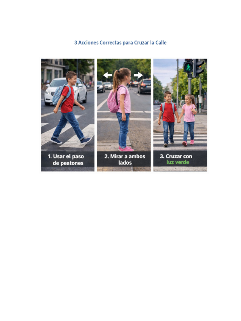 Acciones Correctas para Cruzar La Calle | PDF