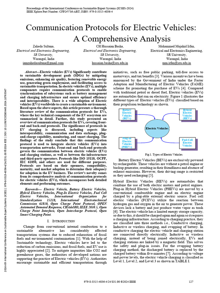 Communication Protocols For EV | PDF