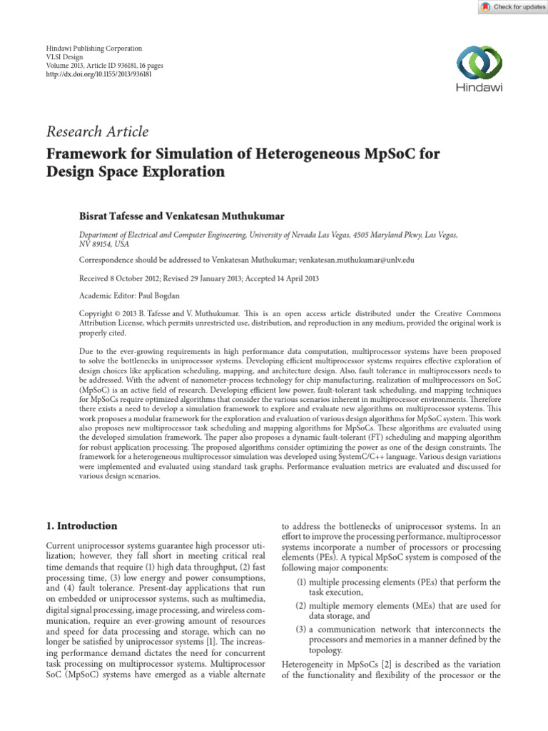 VLSI Design - 2013 - Tafesse - Framework For Simulation of ...