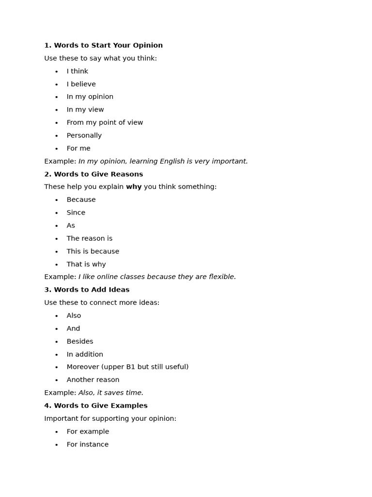 B1 Opinion Paragraph | PDF