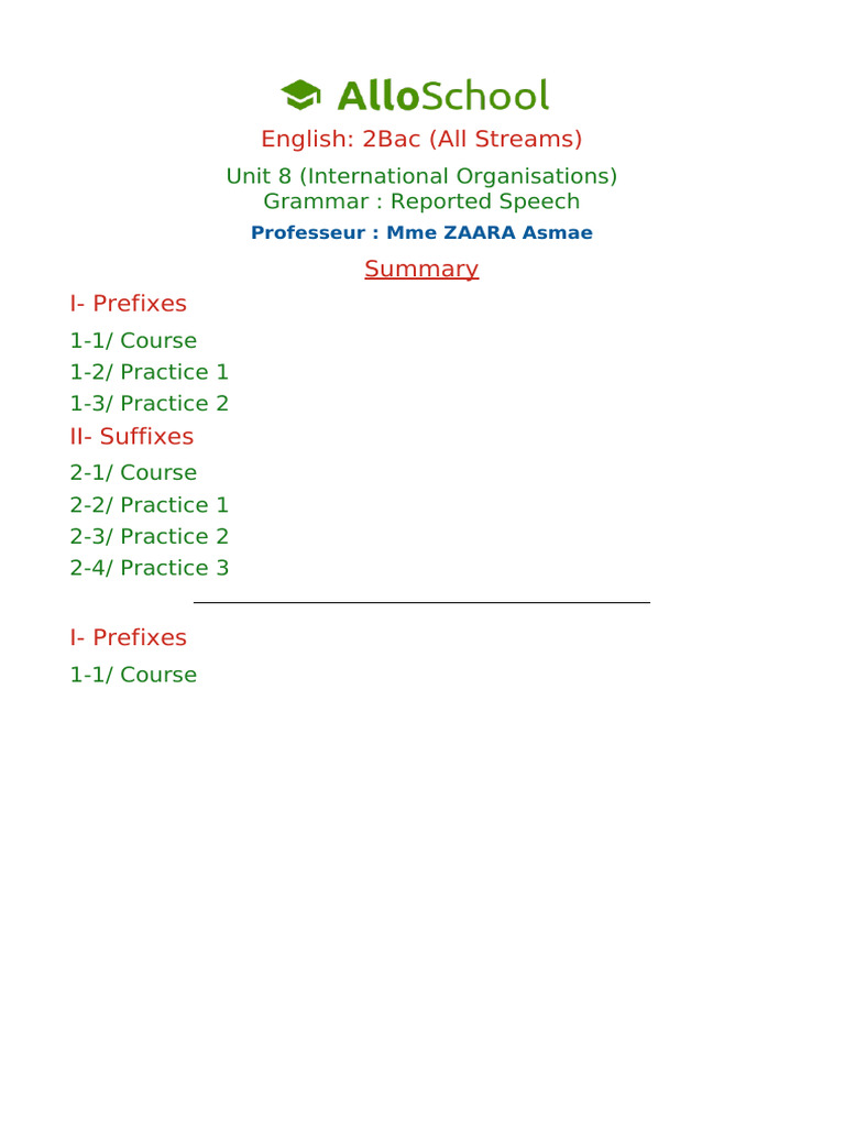 Grammar 8 Prefixes and Suffixes 9 | PDF | Syntax | Linguistic Typology