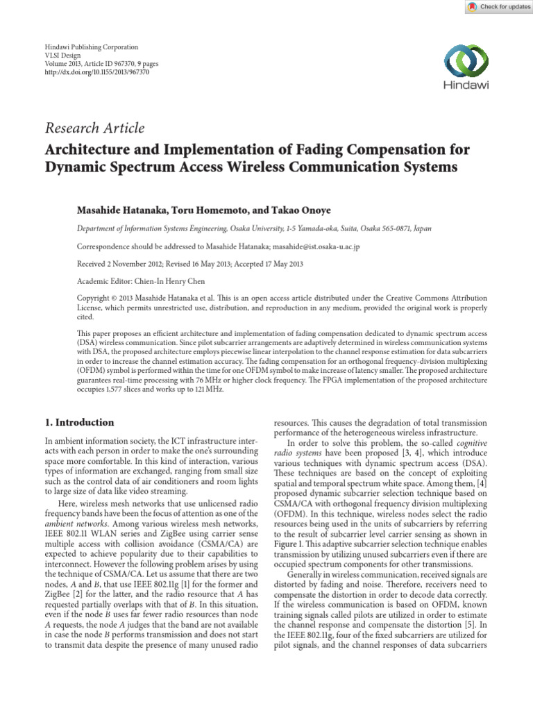 VLSI Design - 2013 - Hatanaka - Architecture and Implementation of ...