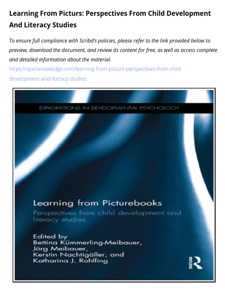 Learning From Picturs Perspectives From Child Development and Literacy ...