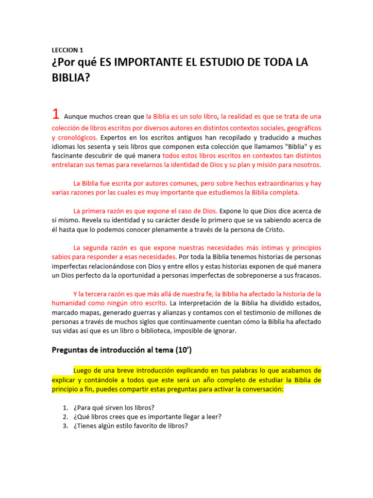 porque es importante el estudio de toda la biblia | PDF | Biblia ...