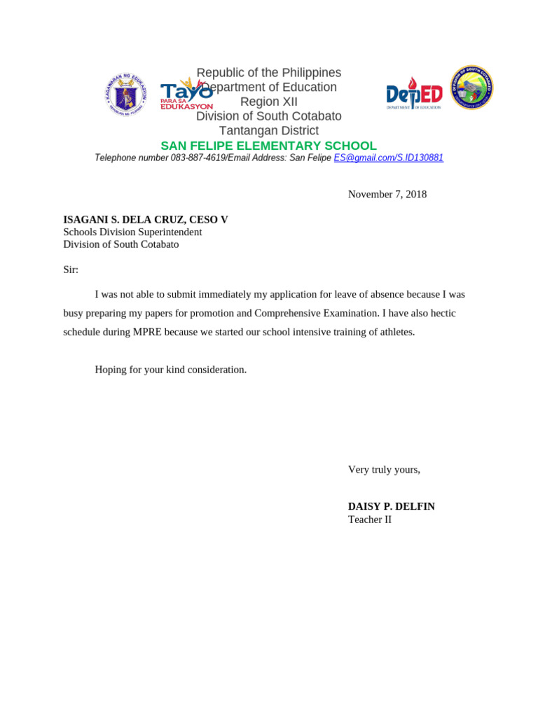 Letter For Absent | PDF