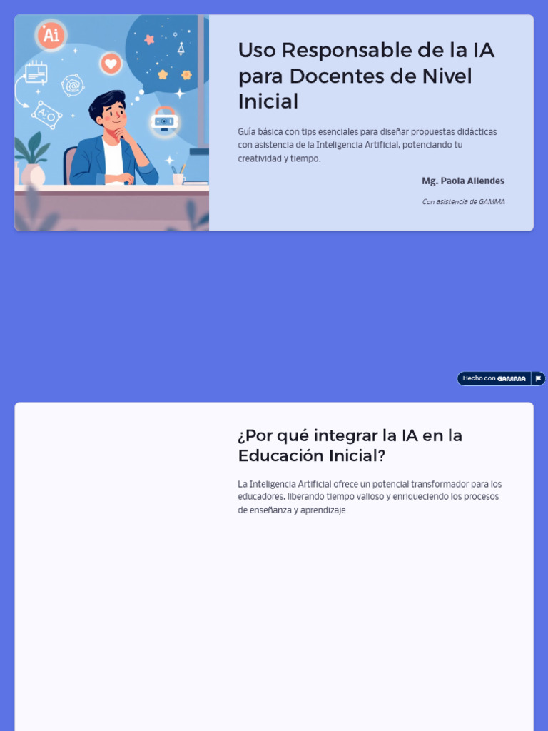 Uso Responsable de La IA para Docentes de Nivel Inicial - Gamma | PDF ...
