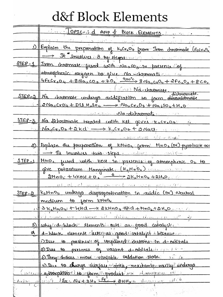 D & F Block Elements-1 | PDF