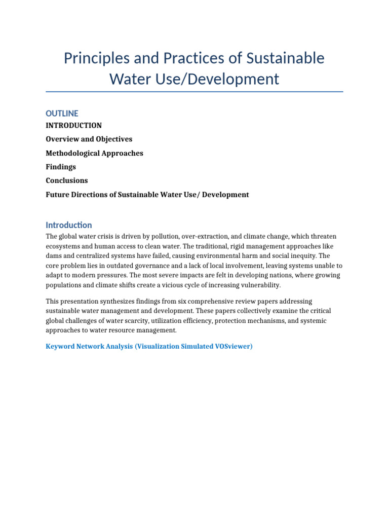 Sustainable Water Management Presentation | PDF | Sustainability ...