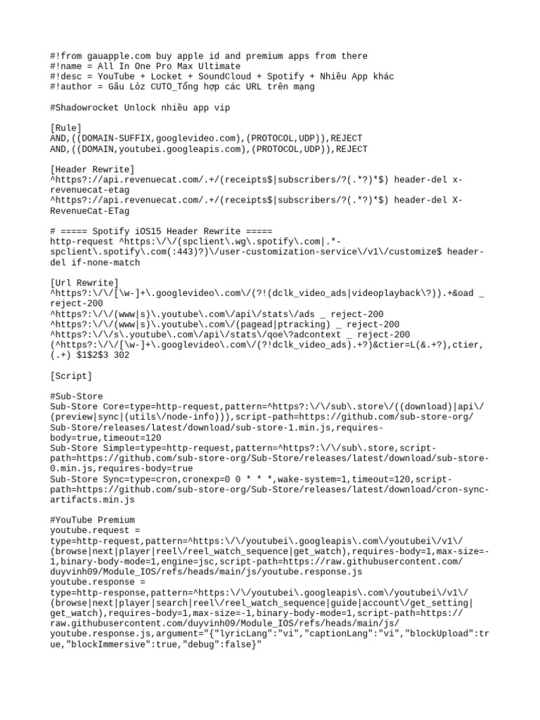 Shadowrocket Configuration | PDF
