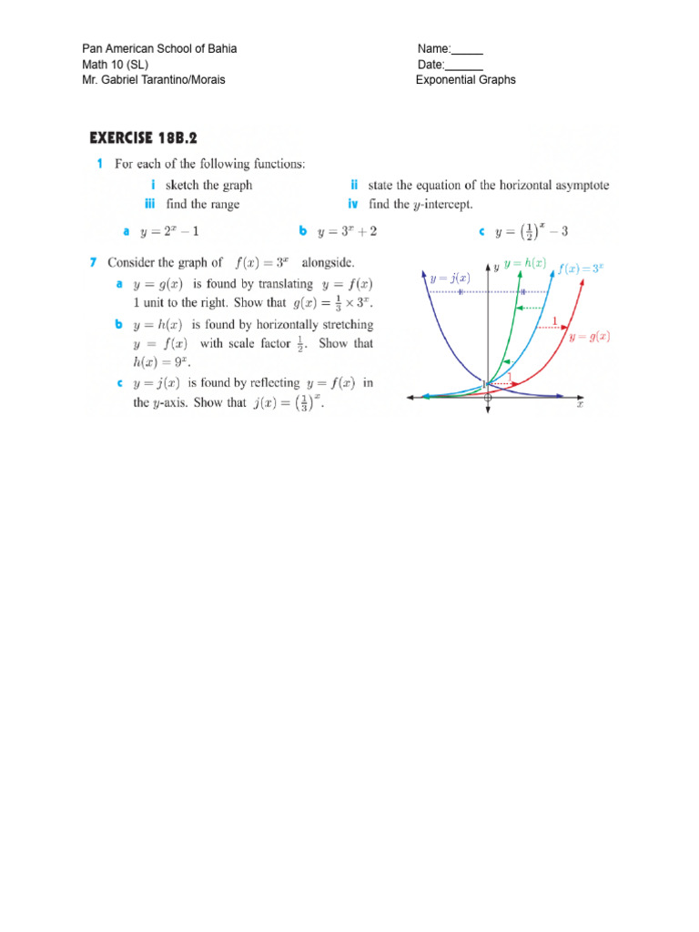 2.18 Assignment - Exponential Graphs | PDF