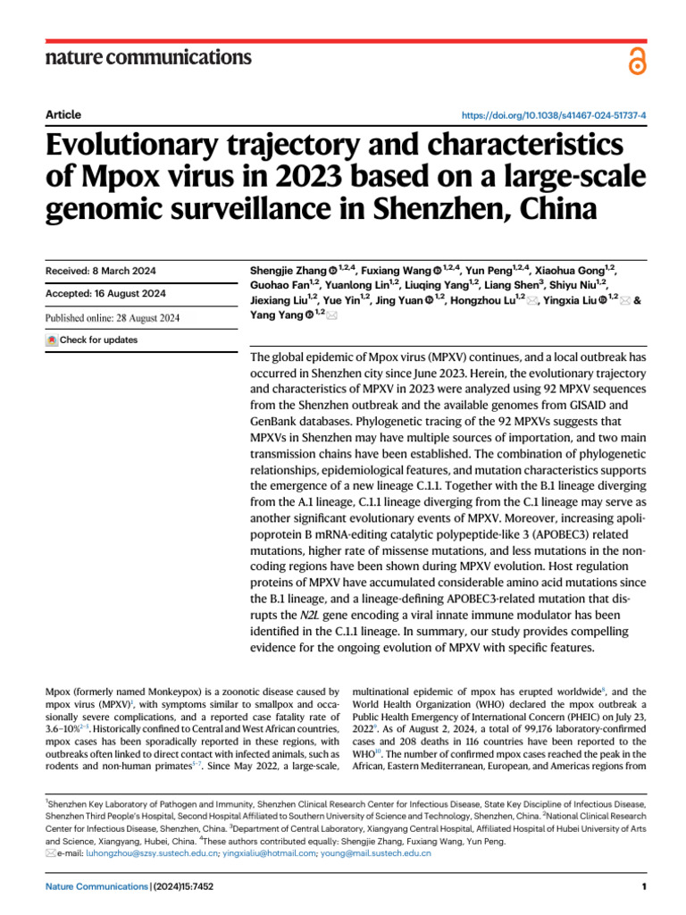 Zhang-2024-Evolutionary Trajectory and Charact | PDF | Phylogenetics ...