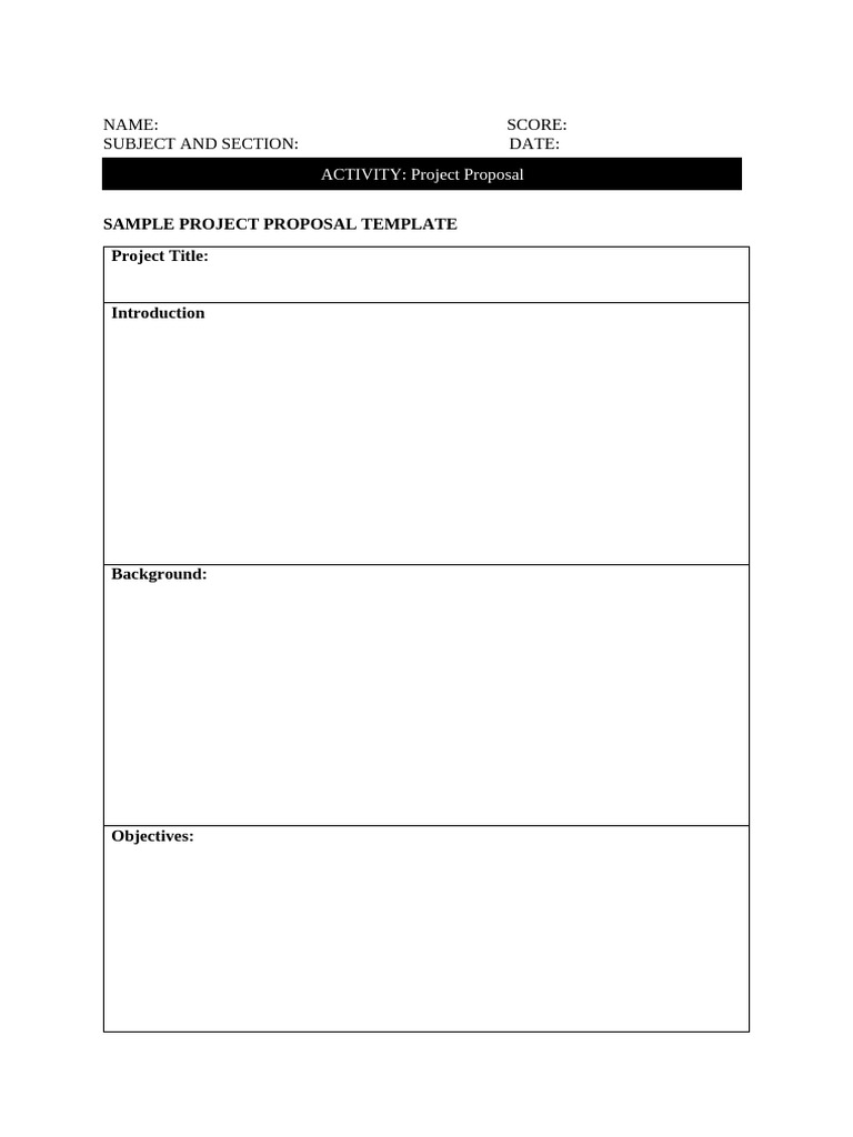 Project Proposal Activity | PDF
