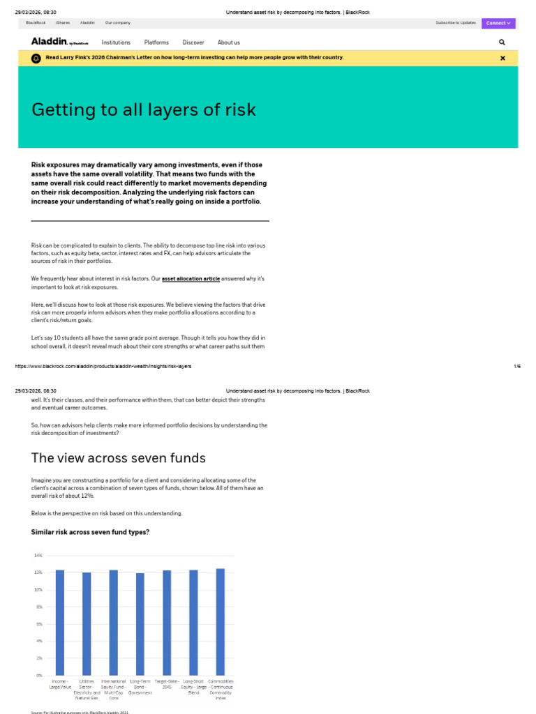 Understand Asset Risk by Decomposing Into Factors. - BlackRock | PDF ...