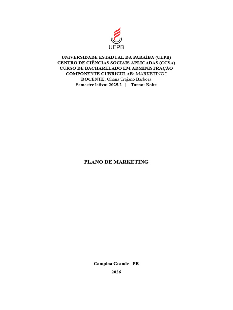 Plano de Marketing | PDF | Marketing | Marca