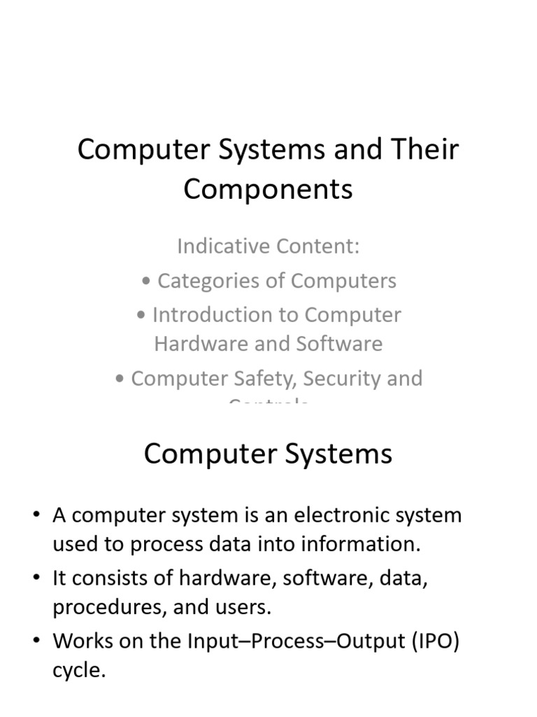 Computer Systems and Components | PDF | Computer Hardware | Central ...