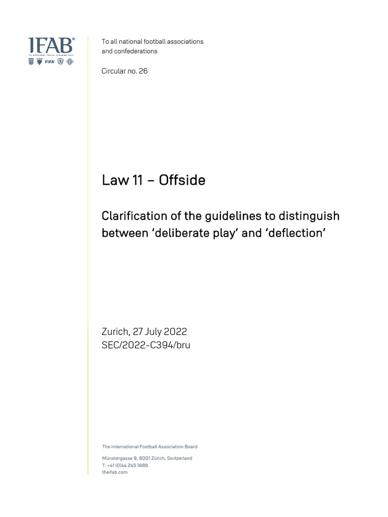 Offside Circular 26 2022 en | PDF | Rules | Politics And Sports