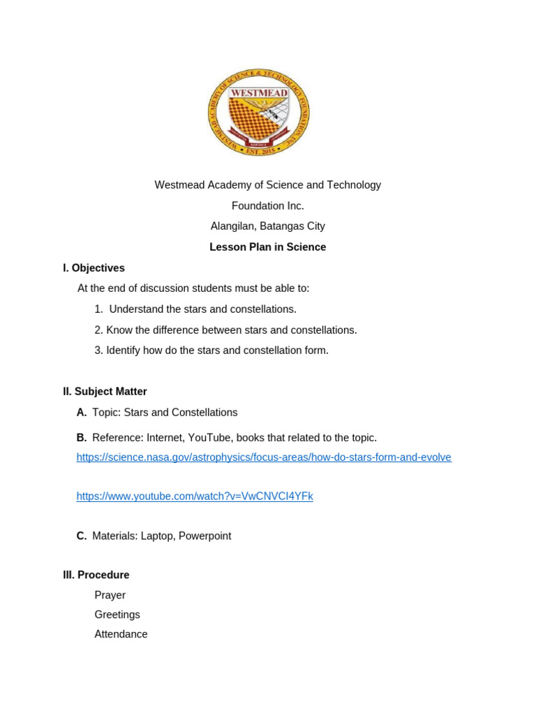 LessonPlan Stars | PDF