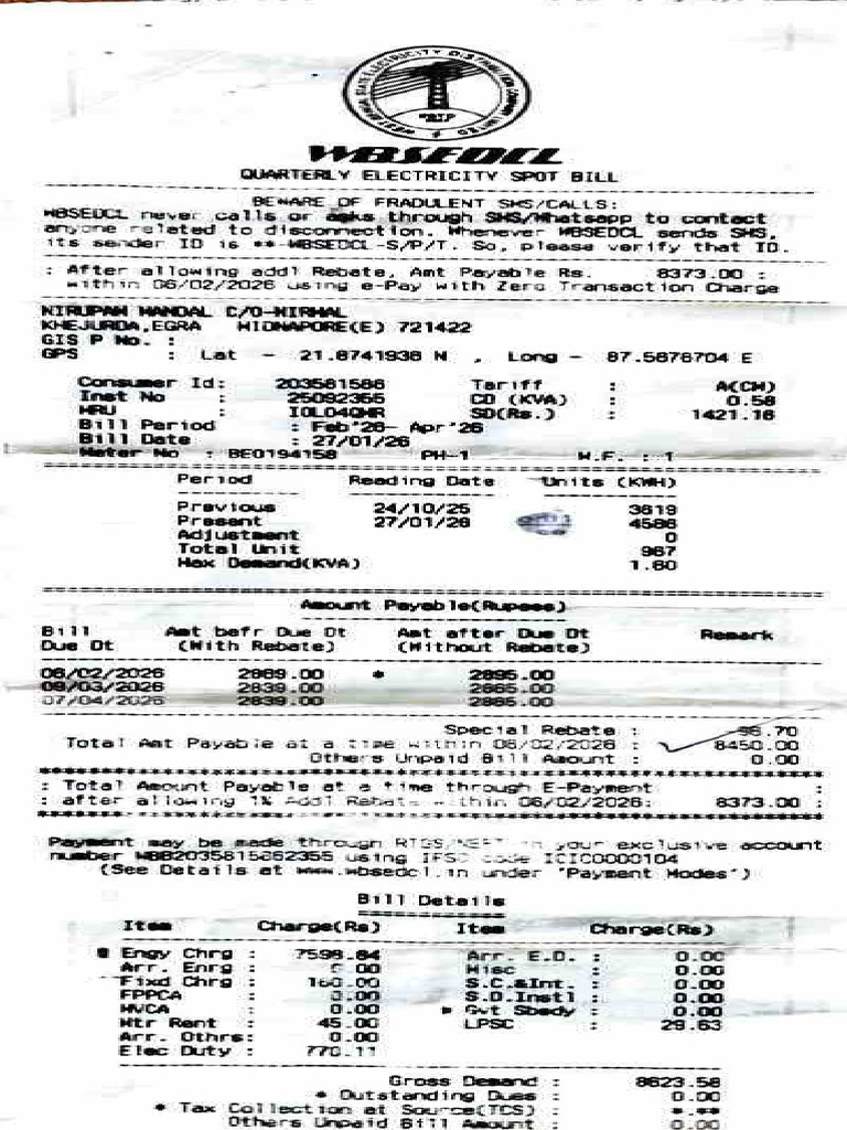 Elec Bill | PDF
