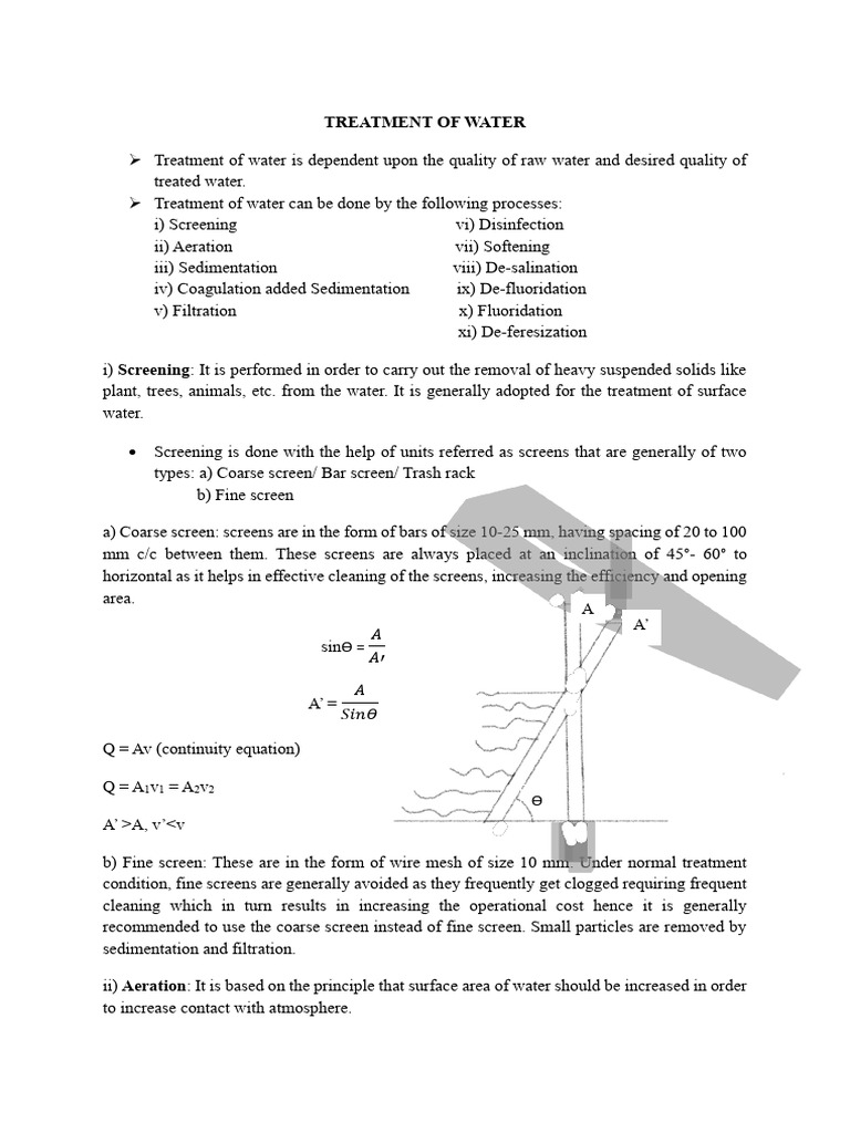 Treatment of Water 1 | PDF