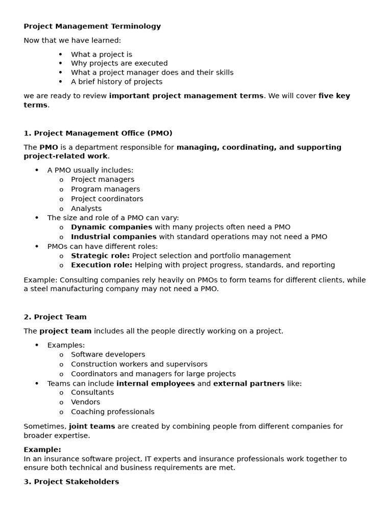 7 Project Management Terminology | PDF | Project Management | Business