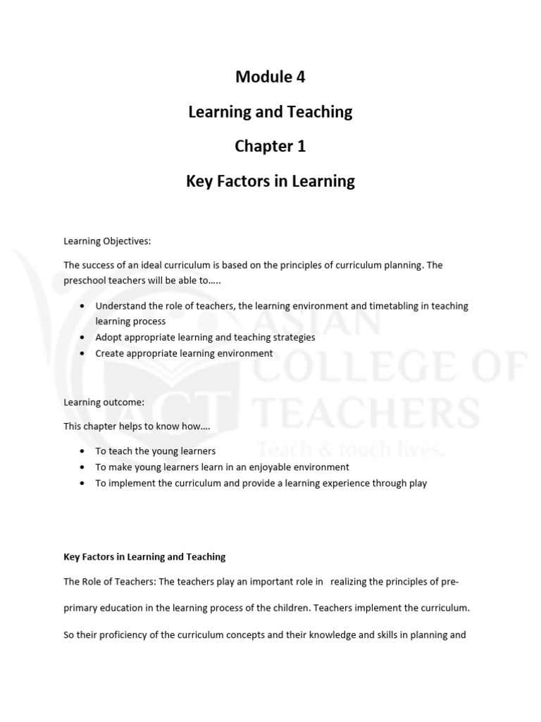 Learning and Teaching3 | PDF | Learning | Teachers