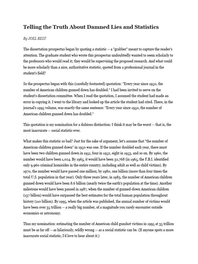 Damned Lies Introduction - 1 | PDF | Statistics | Sampling (Statistics)