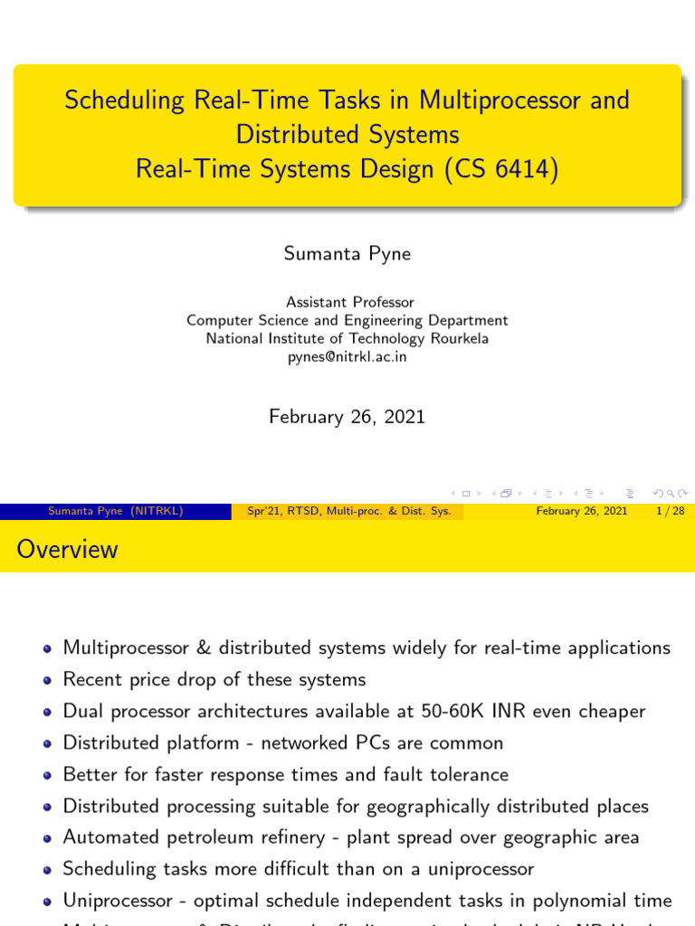 RTSD Scheduling Multiprocessors Distributed Systems | PDF