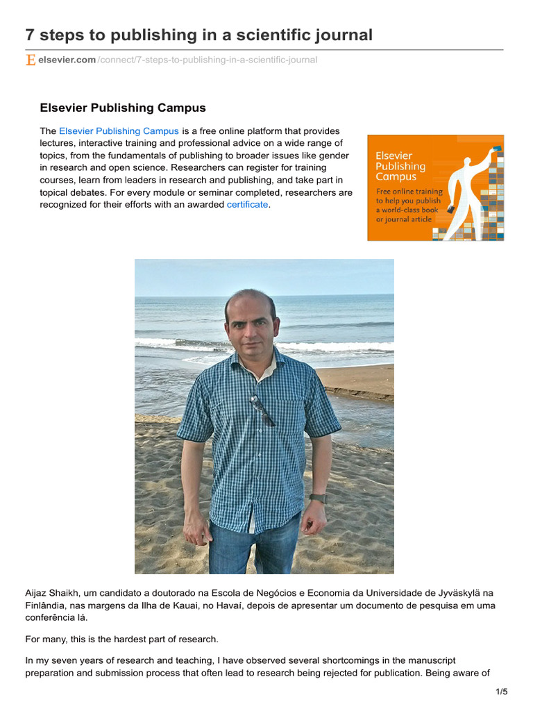 7 Steps To Publishing in A Scientific Journal - Elsevier | PDF