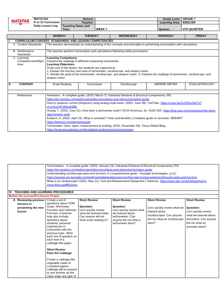 DLL q4 Tle 7 Week 7 | PDF