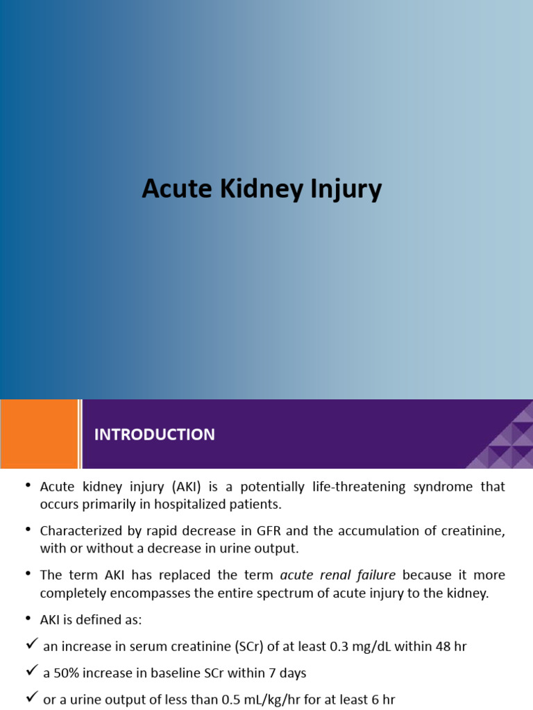 1 - Acute Kidney Injury M | PDF | Kidney | Diseases And Disorders