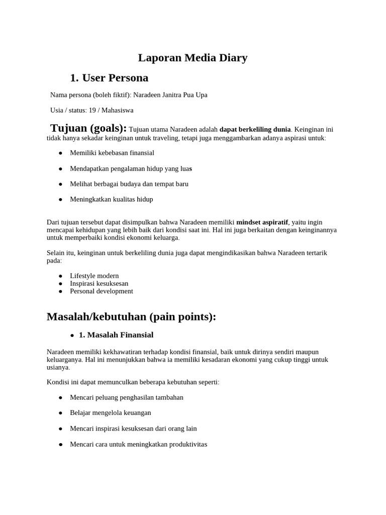 Laporan Media Diary Angga | PDF
