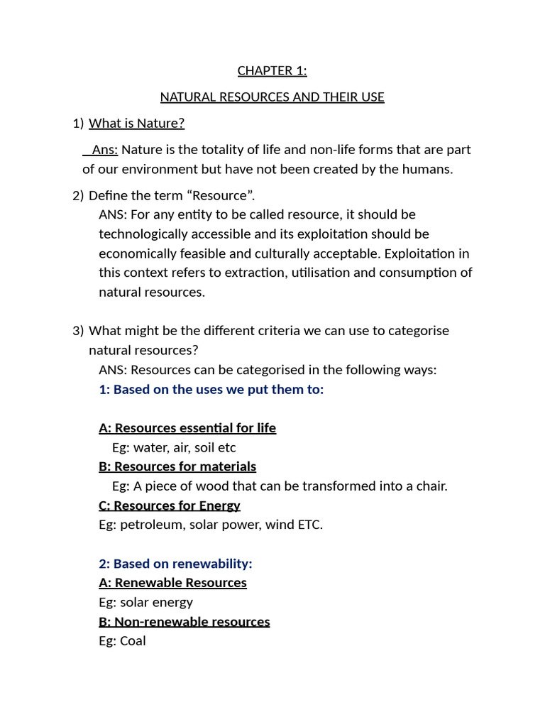 CHAPTER 1 Social Chapter 1 Note | PDF | Ecosystem | Water