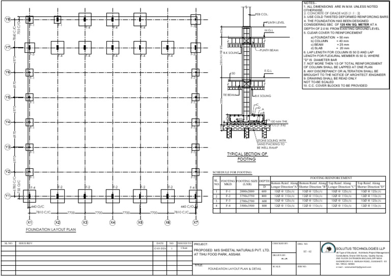 Foundation Layout Plan & Detail | PDF | Structural Engineering | Chess ...