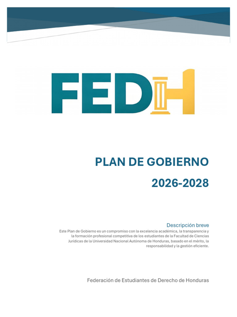 Plan de Gobierno de La FEDH | PDF | Burocracia | Honduras