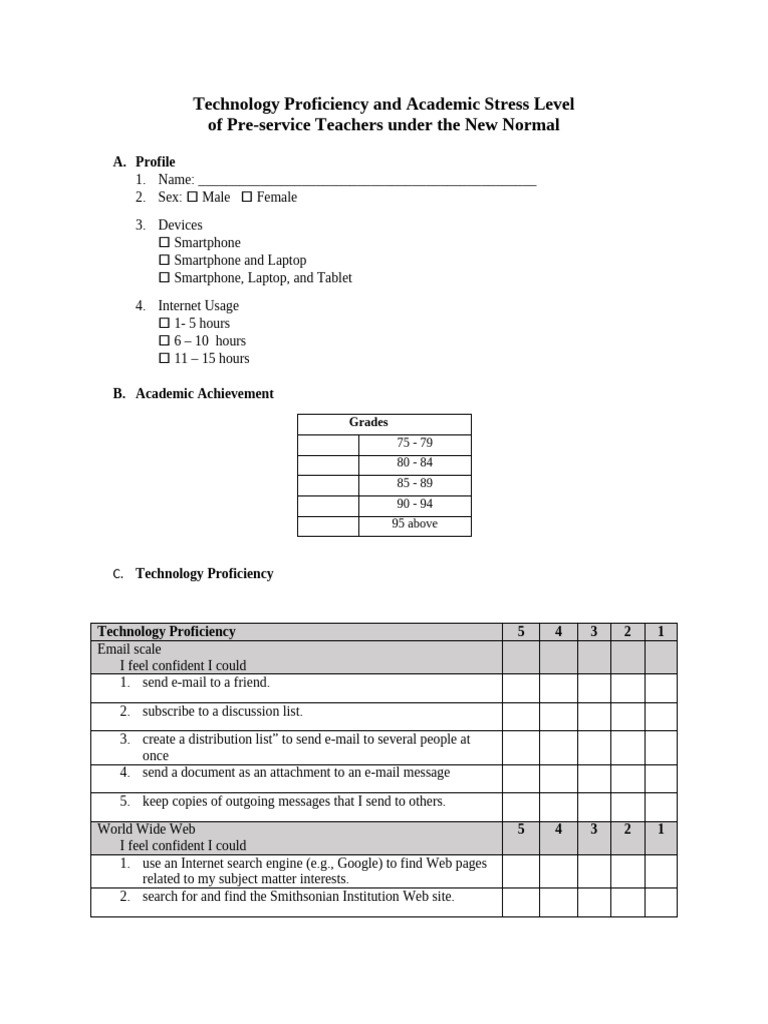 2 Technology Scale | PDF | Smartphone | Cyberspace