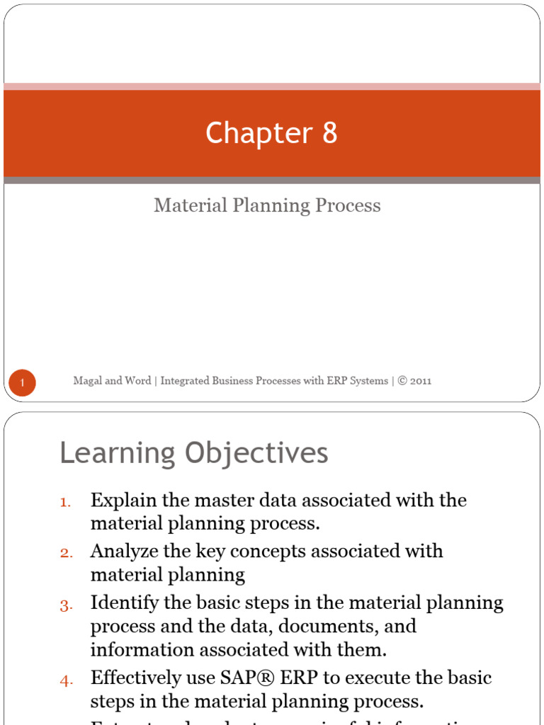 Chapter 8 - Material Planning Process | PDF