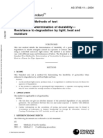 As 3706.11-2004 Geotextiles - Methods of Test Determination of Durability - Resistance To Degradation by Ligh