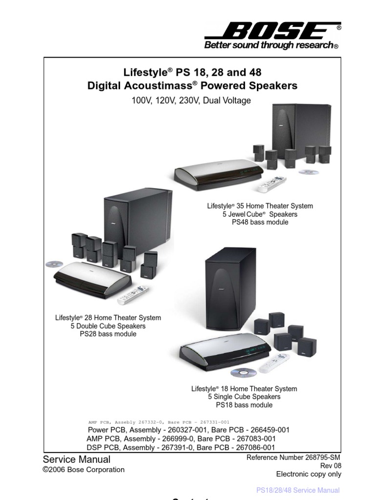 BOSE Lifestyle PS 18, PS 28, PS 48 Service Manual | PDF