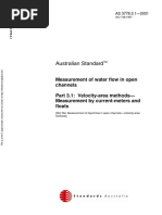 As 3778.3.1-2001 Measurement of Water Flow in Open Channels Velocity-Area Methods - Measurement by Current Me